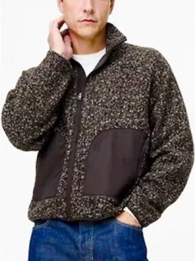 NWOT - Banana Republic Men's Bouclé Fleece Zip-Up Sweater Jacket